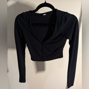 Alo Black Cropped Cardigan